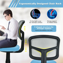 Load image into Gallery viewer, Armless Computer Chair w/Height Adjustment & Breathable Mesh- Home Office-Blue
