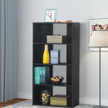 Load image into Gallery viewer, 4-tier Bookcase One Fixed and Three Adjustable Shelves