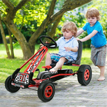 Load image into Gallery viewer, 4 Wheels Kids Ride On Pedal Powered Bike Go Kart Racer Car Outdoor Play Toy-Red