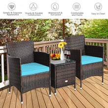 Load image into Gallery viewer, 3 pcs Outdoor Rattan Wicker Furniture Set-Blue
