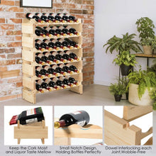 Load image into Gallery viewer, 36 Bottles Stackable Wooden Wobble-Free Modular Wine Rack