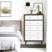 Load image into Gallery viewer, 5 Drawer Dresser Wood Chest of Storage Cabinet Organizer