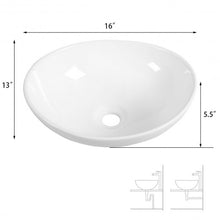Load image into Gallery viewer, Oval Bathroom Basin Ceramic Vessel Sink