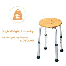 Load image into Gallery viewer, Slip-Resistant Rubber Tip Bamboo Bath Seat Shower Chair
