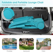 Load image into Gallery viewer, Adjustable Patio Sun Lounger with Weather Resistant Wheels-Turquoise