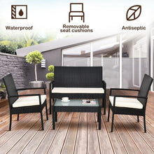 Load image into Gallery viewer, 4 PCS Outdoor Patio Furniture Set Table Chair Sofa Cushioned Seat Garden
