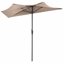 Load image into Gallery viewer, 9Ft Patio Bistro Half Round Umbrella -Beige
