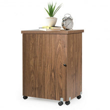 Load image into Gallery viewer, Folding Sewing Craft Table Shelf Storage Cabinet Home Furniture-Brown