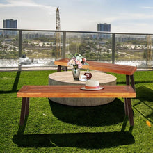 Load image into Gallery viewer, Set of 2 Patio Acacia Wood Dining Bench
