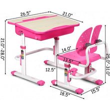 Load image into Gallery viewer, Kids Desk and Chair Set Children's Study Table Storage-Pink