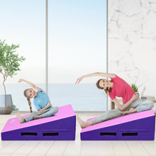 Load image into Gallery viewer, Incline Gymnastics Mat Wedge Ramp Gym Tumbling Exercise Mat-Pink & Purple