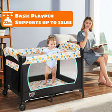 Load image into Gallery viewer, 4-in-1 Convertible Portable Baby Playard with Changing Station-Blue