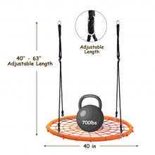 Load image into Gallery viewer, 40'' Spider Web Tree Swing Kids Outdoor Play Set with Adjustable Ropes-Orange