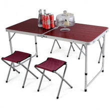 Load image into Gallery viewer, Aluminum Folding Camping Table with 4 Chairs