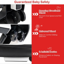 Load image into Gallery viewer, 2-in-1 Foldable Baby Walker with Music Player & Lights-Black