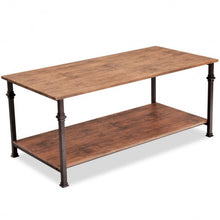 Load image into Gallery viewer, 2 Tier Living Room Accent End Coffee Table with Storage Shelf