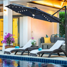 Load image into Gallery viewer, 10 Ft Patio Offset Cantilever Umbrella with Solar Lights-Navy