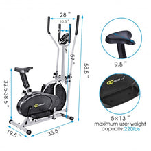 Load image into Gallery viewer, 2-in-1 Elliptical Dual Cross Trainer Machine Fan Bike