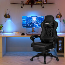 Load image into Gallery viewer, Adjustable Gaming Chair with Footrest for Home Office-Black