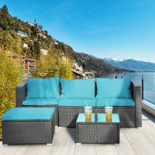 Load image into Gallery viewer, 4 pcs Rattan Furniture Set Loveseat Chair with Cushioned