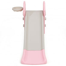 Load image into Gallery viewer, 3 in 1 Kids Slide Baby Play Climber Slide Set with Basketball Hoop -Pink