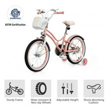 Load image into Gallery viewer, Babyjoy 18" Kids Bike Toddlers Adjustable Freestyle Bicycle w/Training Wheels-PI