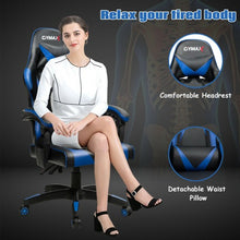 Load image into Gallery viewer, Gaming Chair Reclining Swivel with Massage Lumbar Support -Blue