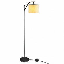 Load image into Gallery viewer, Standing Arc Modern Floor Lamp W/ Fabric Hanging Lamp