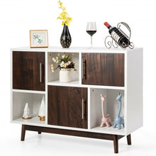 Load image into Gallery viewer, Wood Display Storage Cabinet Console Table TV Stand Multipurpose w/ Door & Shelf