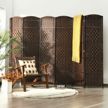 Load image into Gallery viewer, 6.5Ft 6-Panel Weave Folding Fiber Room Divider Screen-Brown