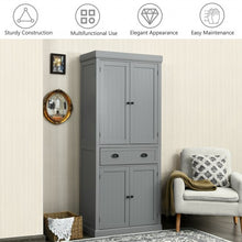 Load image into Gallery viewer, Cupboard Freestanding Kitchen Cabinet w/ Adjustable Shelves-Gray
