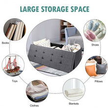 Load image into Gallery viewer, Fabric Folding Storage with Divider Bed End Bench-Dark Gray