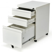 Load image into Gallery viewer, 3-Drawer Mobile File Cabinet Stee with Lock-White