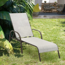 Load image into Gallery viewer, Adjustable Patio Chaise Outdoor Folding Lounge Chair with Adjustable Backrest-Gray