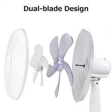 Load image into Gallery viewer, Fantask 16" 3 Speed Double Blades Oscillating Pedestal Fan-White