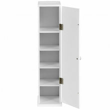 Load image into Gallery viewer, Free Standing Toilet Paper Holder with 4 Shelves and Top Slot for Bathroom-White