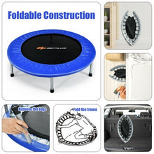 Load image into Gallery viewer, 38" Mini Folding Trampoline Portable Leisure Fitness Backboard-Blue