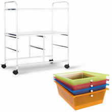 Load image into Gallery viewer, 4 Drawers Shelves Rolling Storage Cart Rack-Multicolor