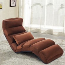 Load image into Gallery viewer, Folding Lazy Sofa Chair Stylish Sofa Couch Beds Lounge Chair W/Pillow-coffee