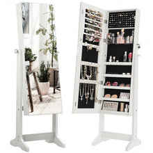 Load image into Gallery viewer, Jewelry Cabinet Armoire Lockable Standing Storage Organizer-White