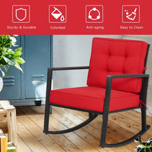 Load image into Gallery viewer, Patio Rattan Rocker Outdoor Glider Rocking Chair Cushion Lawn