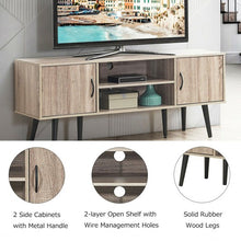 Load image into Gallery viewer, TV Stand w/ 2 Storage Cabinets 2 Open Shelves