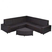 Load image into Gallery viewer, 6 Pcs Patio Furniture Set Rattan Wicker Table Shelf