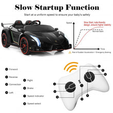 Load image into Gallery viewer, 12V 2-Seater Licensed Lamborghini Kids Ride On Car w/ RC & Swing Function-Black