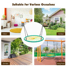 Load image into Gallery viewer, 40'' Spider Web Tree Swing Kids Outdoor Play Set with Adjustable Ropes-Green