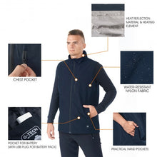 Load image into Gallery viewer, Men' & Women' Electric USB Heated Sleeveless Vest-Navy-XXXL