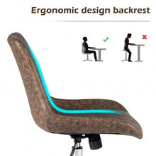 Load image into Gallery viewer, Leather Armless Adjustable Mid-Back Office Chair
