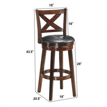 Load image into Gallery viewer, Swivel Counter Height X-back Upholstered Dining Chair-29"