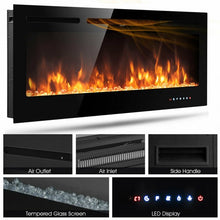 Load image into Gallery viewer, 50 " Electric Fireplace Recessed Wall Mounted with Multicolor Flame