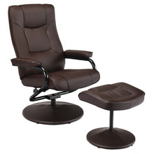Load image into Gallery viewer, Swivel Lounge Chair Recliner with Ottoman-Brown